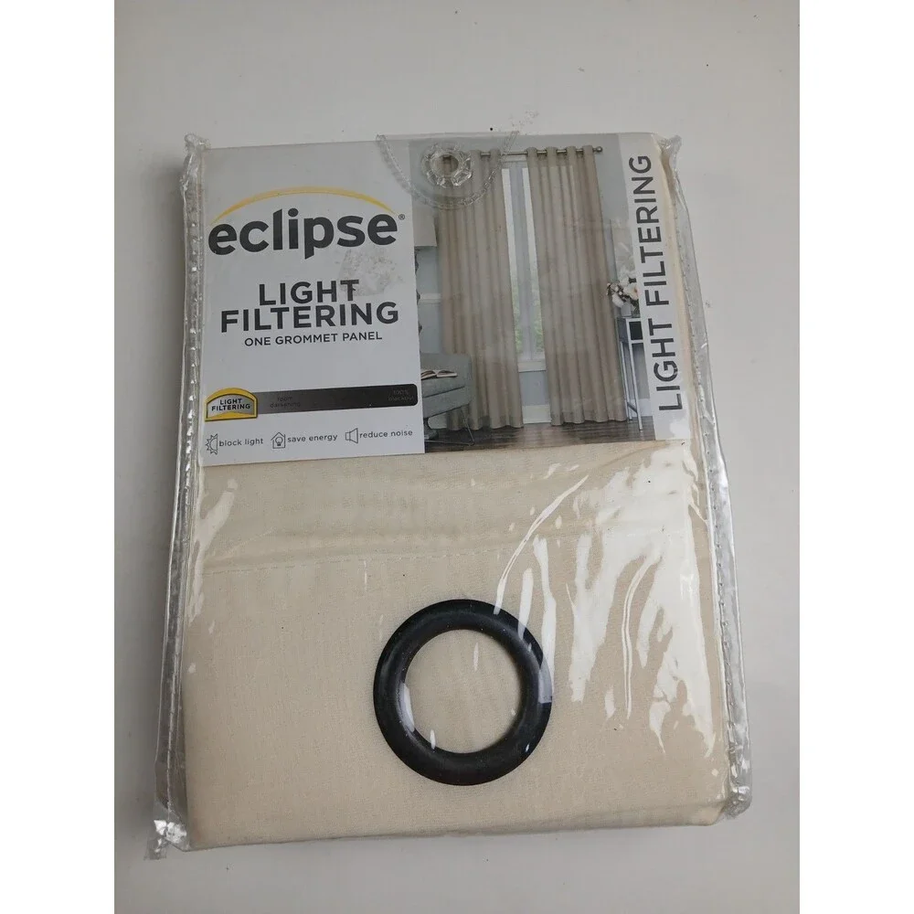 NEW Eclipse Light Fi 52 x 95 Grommet single curtain panel 'Liberty Ivory' #CT120